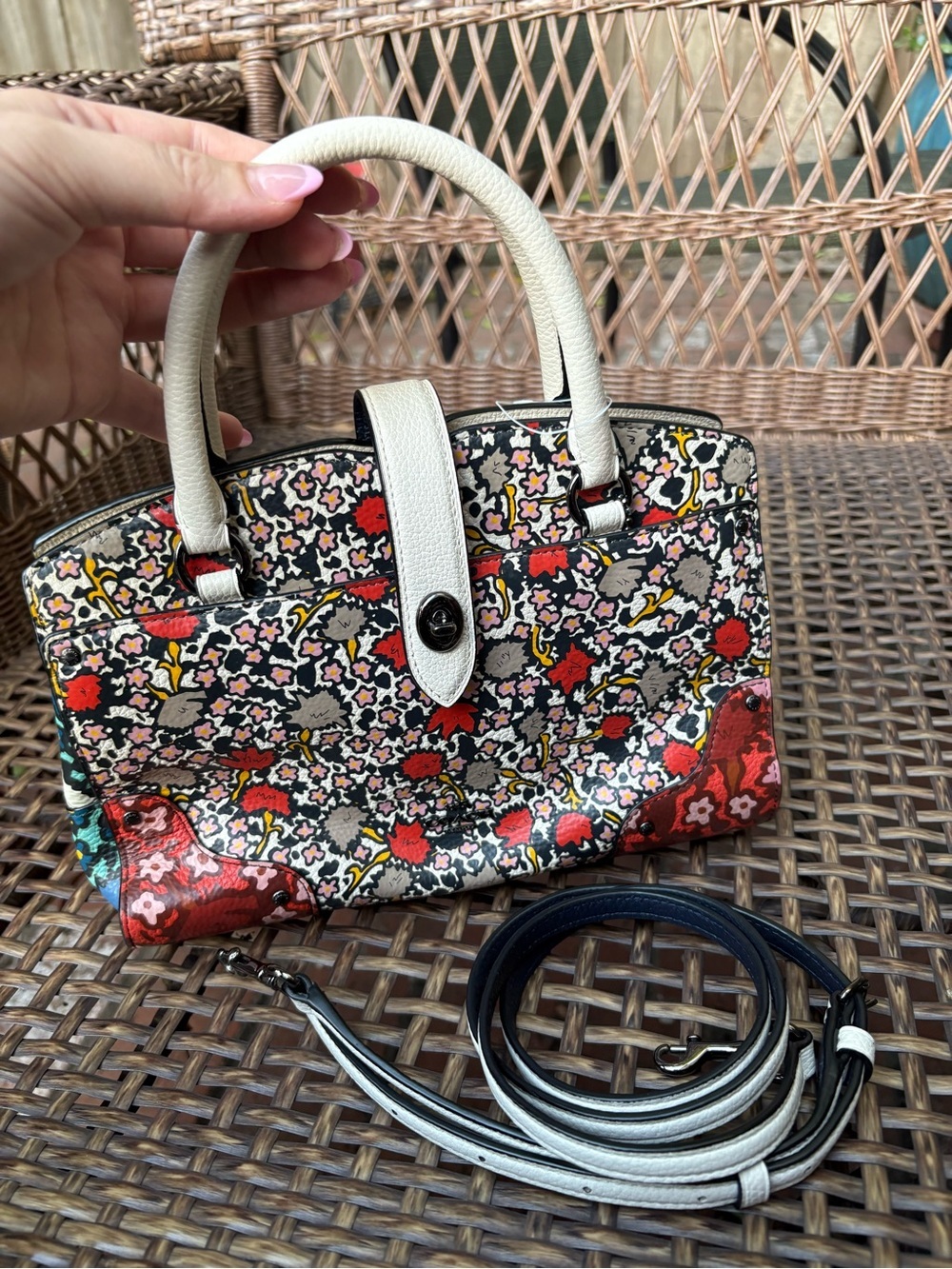 Coach Mercer Satchel 24 With Multi Yankee Floral Print - Picture 4 of 12